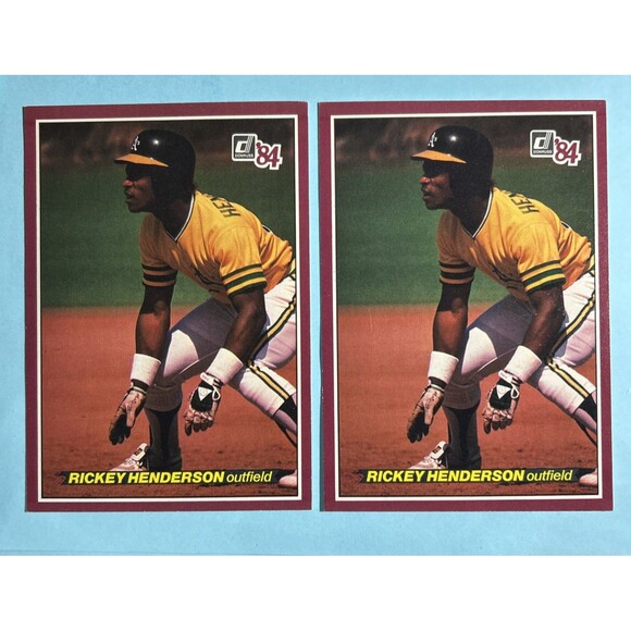 Other - (2) 1984 Donruss Action All-Stars Oakland A’s,Rickey Henderson #9 (5x3.5)- EX/NM